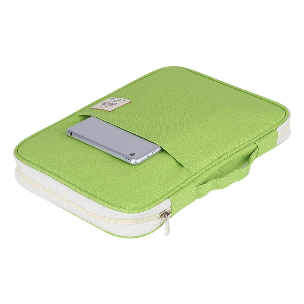 A4 Document Organizer Portable File Storage Bag with Secure Zipper Closure Multi Pocket Design for Office School Travel Home Daily Organization(Grass Green)