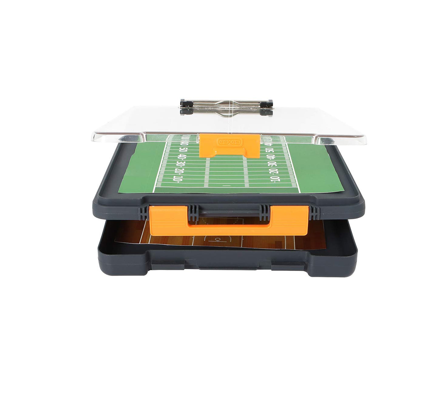 Dexas Clearview Clipcase Dry Erase clipboard, 13.75 x 9.5 Inch, Orange. See papers clearly outdoors, stay organized and dry. Ideal for coaching, teaching, homeschooling, art, trades, and medical pros.
