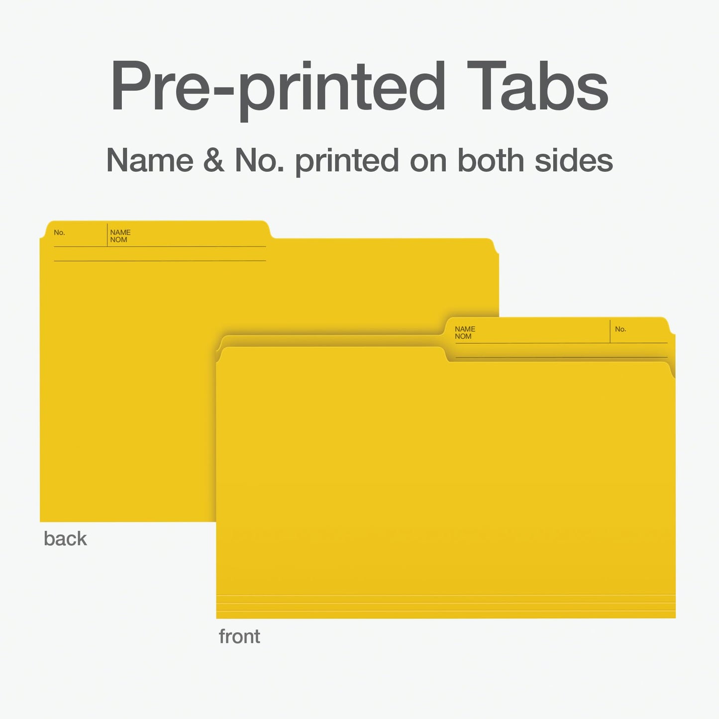 Pendaflex File Folders - Yellow Colour File Organizers, 1/2 Cut Tab, Legal Size, Durable Paper Stock, 100/Box, Ideal for Office, Home, and School Organization