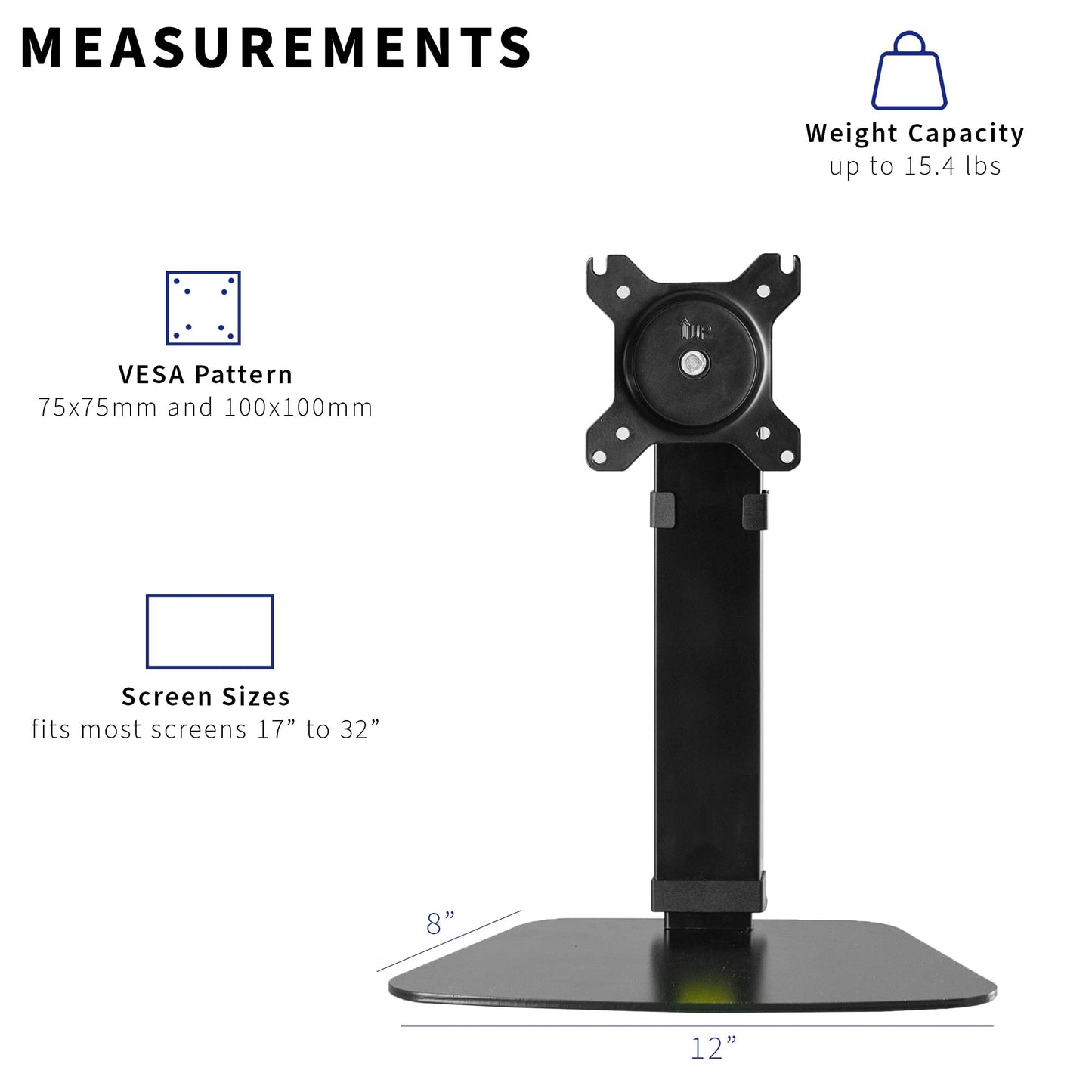 VIVO Tall Free Standing Single Monitor Desk Stand, Precise Ratchet System Height Adjustment Mount for Screens up to 32 inches, Black, STAND-V001V
