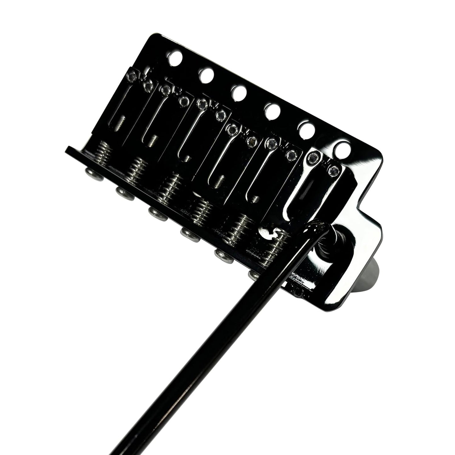 OVSAL 10.5mm Electric Guitar Bridge Black 6 Point tremolo bridge Zinc Alloy Block Saddles Stainless Steel Plate Electric Guitar Bridge 6 String Start