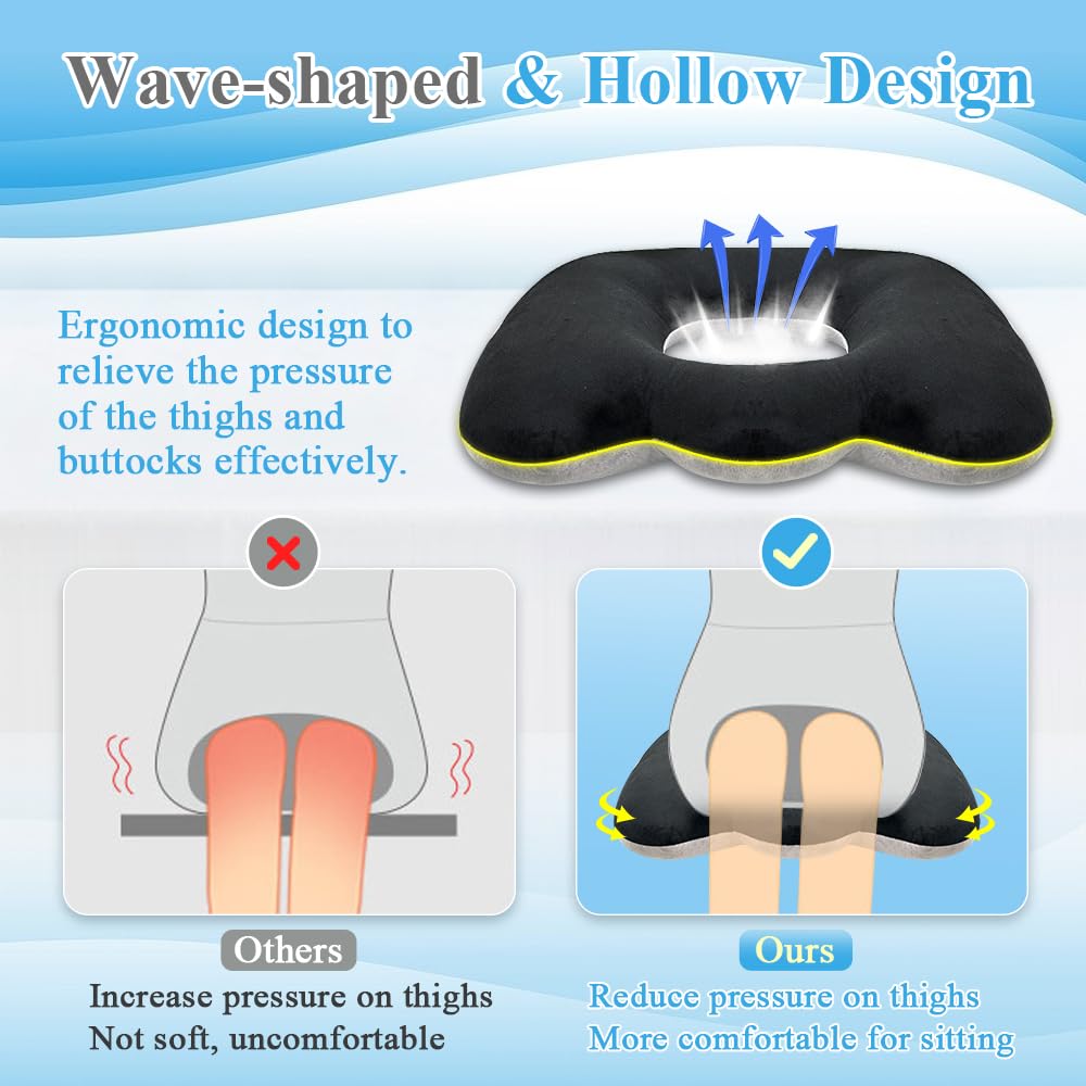 Bed Sore Cushion for Butt Donut Pillow for Tailbone Pain Relief Sitting Hemorrhoid Pillows Donut Postpartum Doughnut Pillow Pressure Ulcer Cushion Sitting Medical Donut Seat Cushion After Surgery
