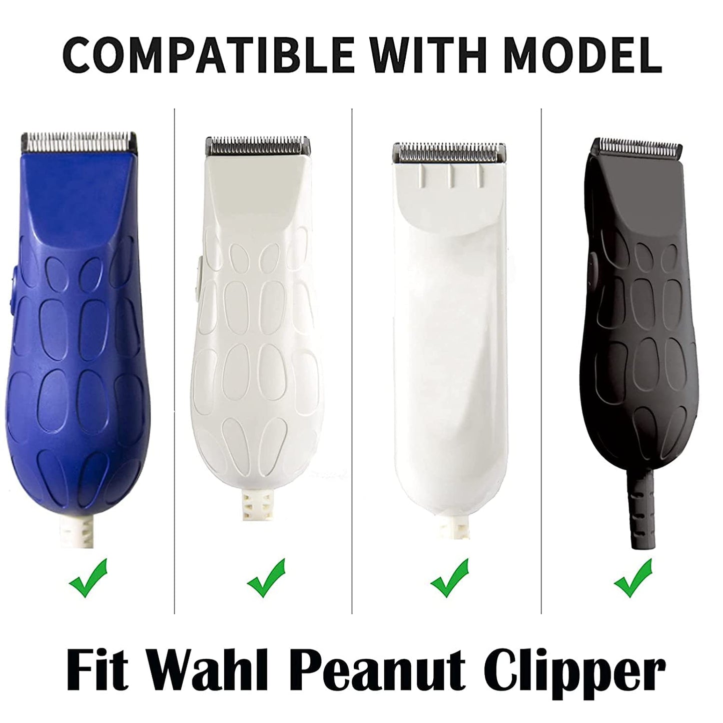 Professional Peanut Snap On Replacement Blades Compatible with Wahl Peanut Hair Clipper #2068-300 (Black-4PCS)