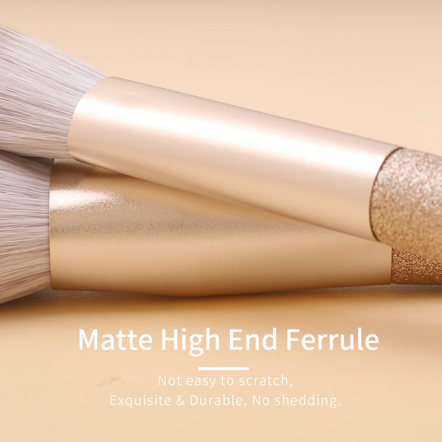 ENZO KEN Natural Hair Makeup Brush Set Professional, Fox Hair Makeup Brushes Set with Case, Glitter Make up Brushes Set Professional, Natural Makeup Brushes, Natural Bristle Makeup Brush - ORRA, White