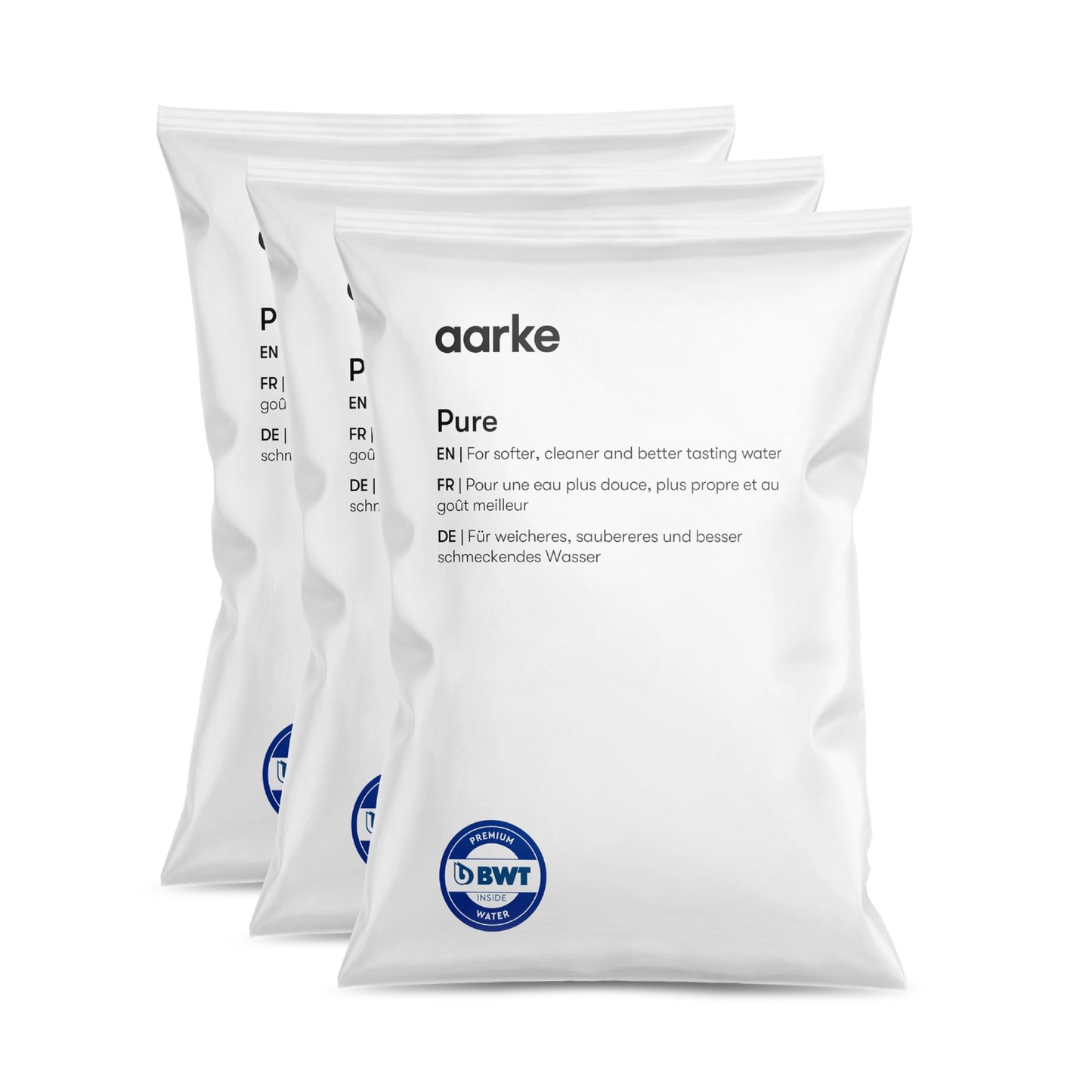 aarke Pure Filter Refill Granules - Reduces Heavy Metals for Clean Water, Eco-Friendly, 8-Week Performance, Filters 31.7 Gallons Per Bag (3 Pack)