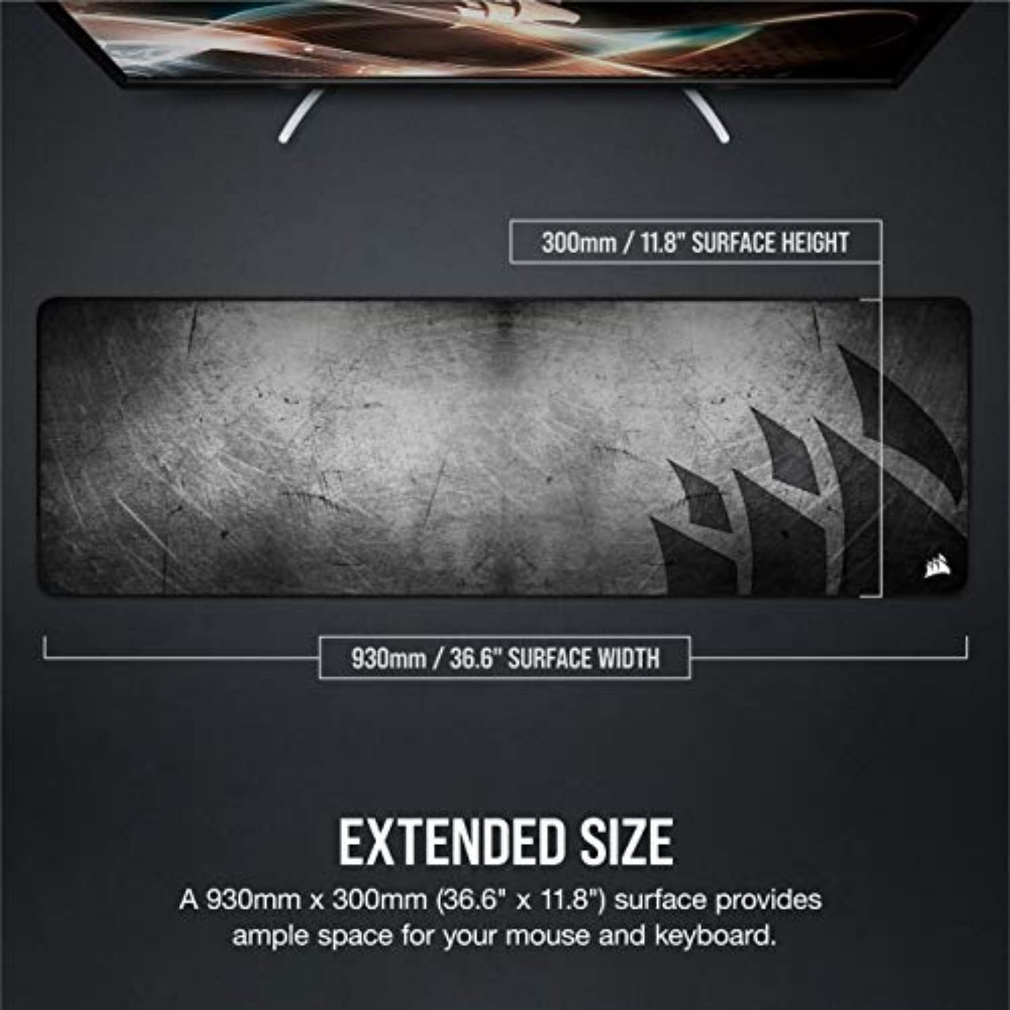 Corsair MM300 PRO Premium Spill-Proof Cloth Gaming Mouse Pad Extended - Multicolor