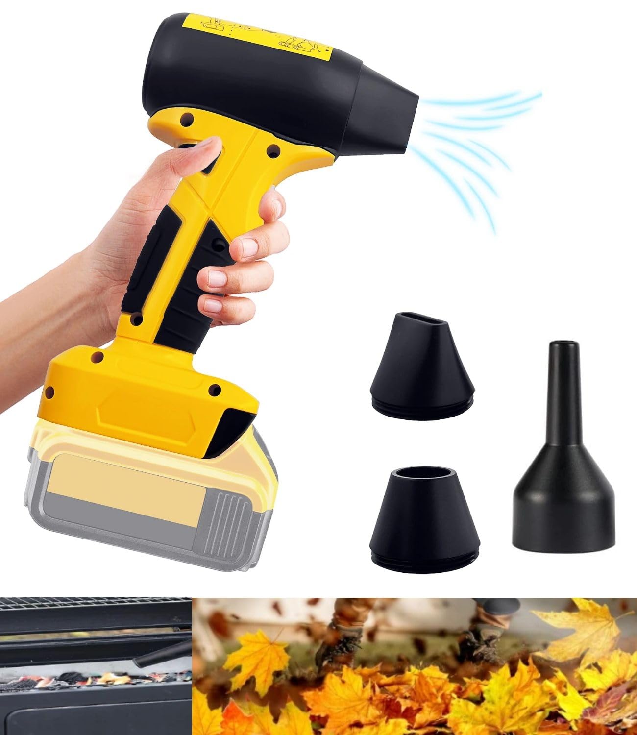 Mini Jet Blower Portable Violent Turbo Fan,Electric Compressed Air Duster for Dewalt Max 20V Battery,Cordless Power Tools,Camping,Outdoors,Car,130000RPM High Speed Fan(18V Battery Not Included)