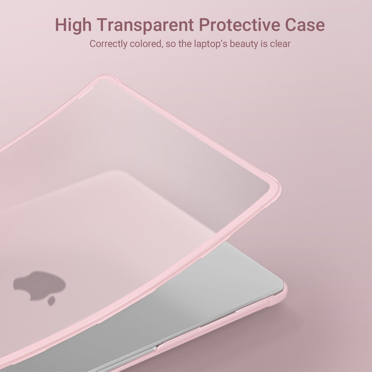 MOSISO Anti-Crack Slimness Case for MacBook Air 13 inch M5 M4 M3 M2 2026-2022 A3449 A3240 A3113 A2681,3 in 1 Kit Anti-Fingerprints Reinforced TPU Bumper Hard Shell for MacBook Air 13.6, Pink