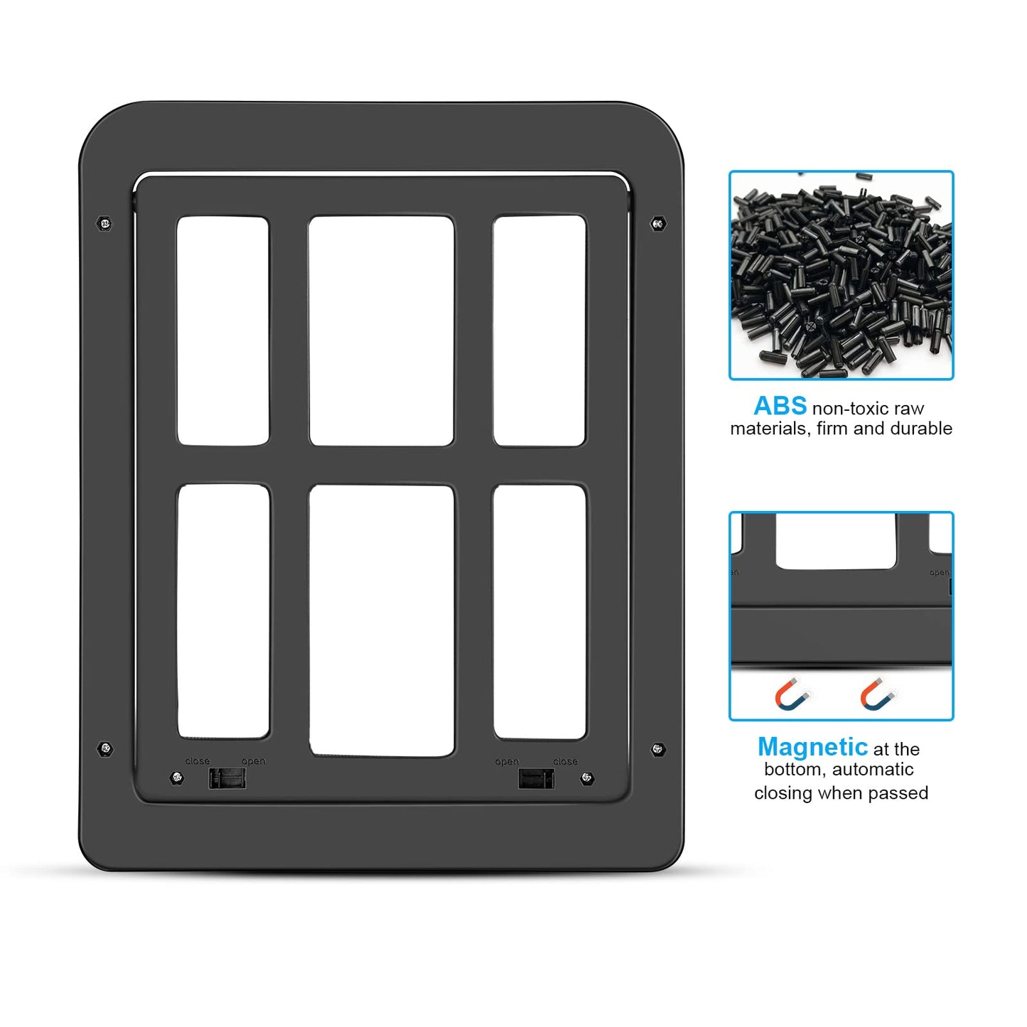 Ownpets Dog Screen Door, Inside Door Flap 12x14x0.4 Inch, Lockable Pet Screen Door, Magnetic Self-Closing Screen Door with Locking Function, Sturdy Screen Door for Dogs Cats