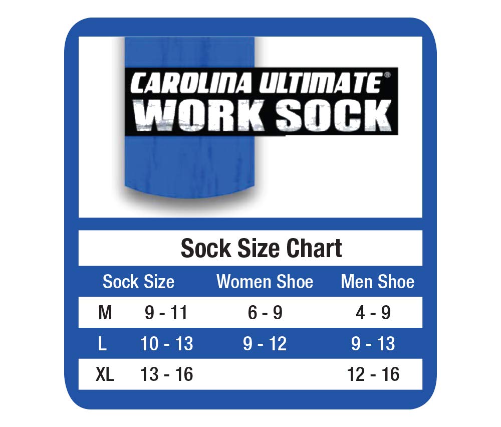 Carolina Ultimate mens Steel Toe Boot Cushion Over the Calf Socks 4 Pair Pack, Black, Large