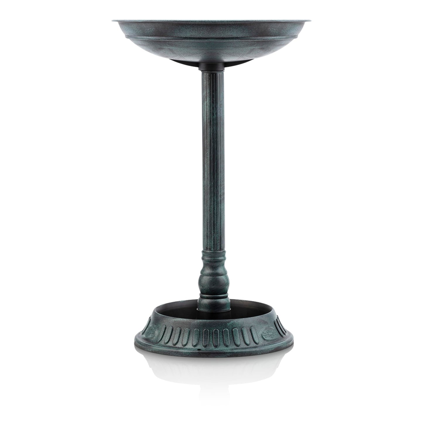 Alpine Corporation - 25" Tall Outdoor Birdbath with Planter Yard Statue, Green – Stunning Garden Accent to Attract Birds - Durable Polypropylene Construction for Patio, Deck, or Yard