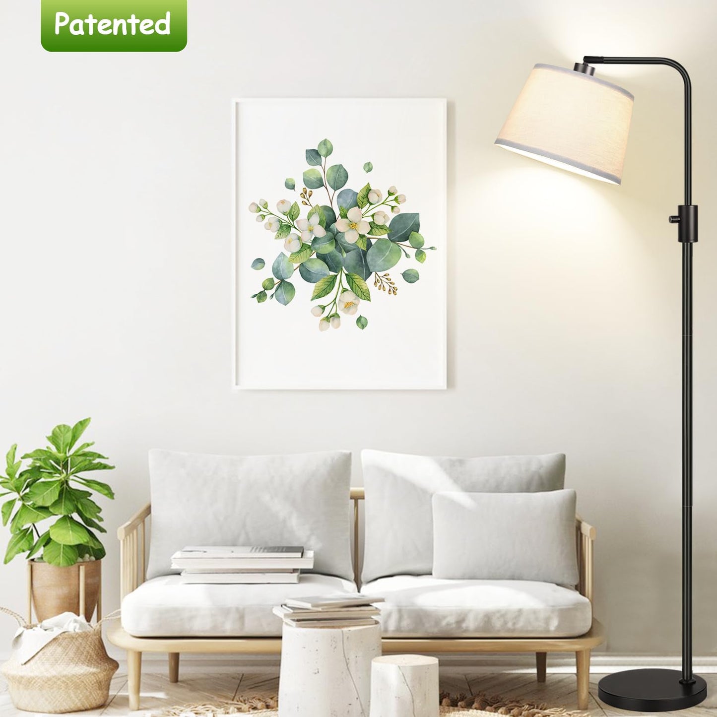 [Upgraded] Dimmable Floor Lamp, 1000 LM LED Edison Bulb Included, Arc Floor Lamps for Living Room Modern Standing Lamp, Tall Lamps for Living Room