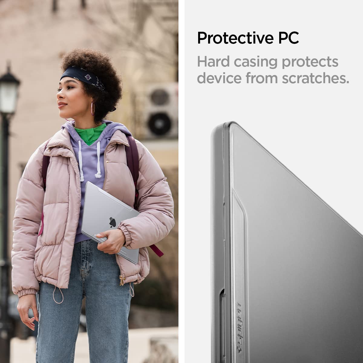 Spigen for MacBook Pro 16 inch case M5 Pro/Max (2026) M4/M3/M2/M1 Pro/Max (2024-2021) A3403 A3186 A2780 A2485, Thin Fit Transparent Protective Hard Shell Case, Crystal Clear