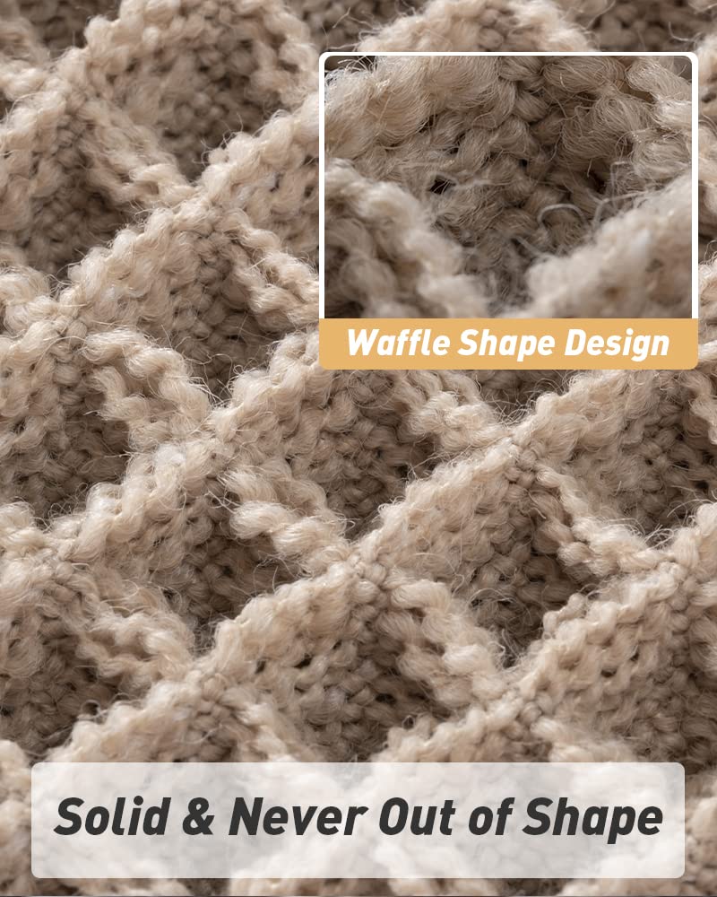 Rvolst Bath Mat for Bathroom Waffle Woven Bathroom Mat Super Absorbent Long Bathroom Runner Machine Washable Non Slip Bath Rug Farmhouse Boho 61x183cm Brown