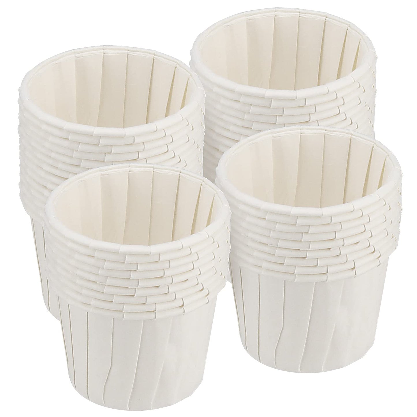 SINJEUN 1000 Pack 2 oz Paper Souffle Portion Cups, Disposable Small Sample Cup Snack Cups for Measuring, Jello Shots, Condiments, Sauces, White