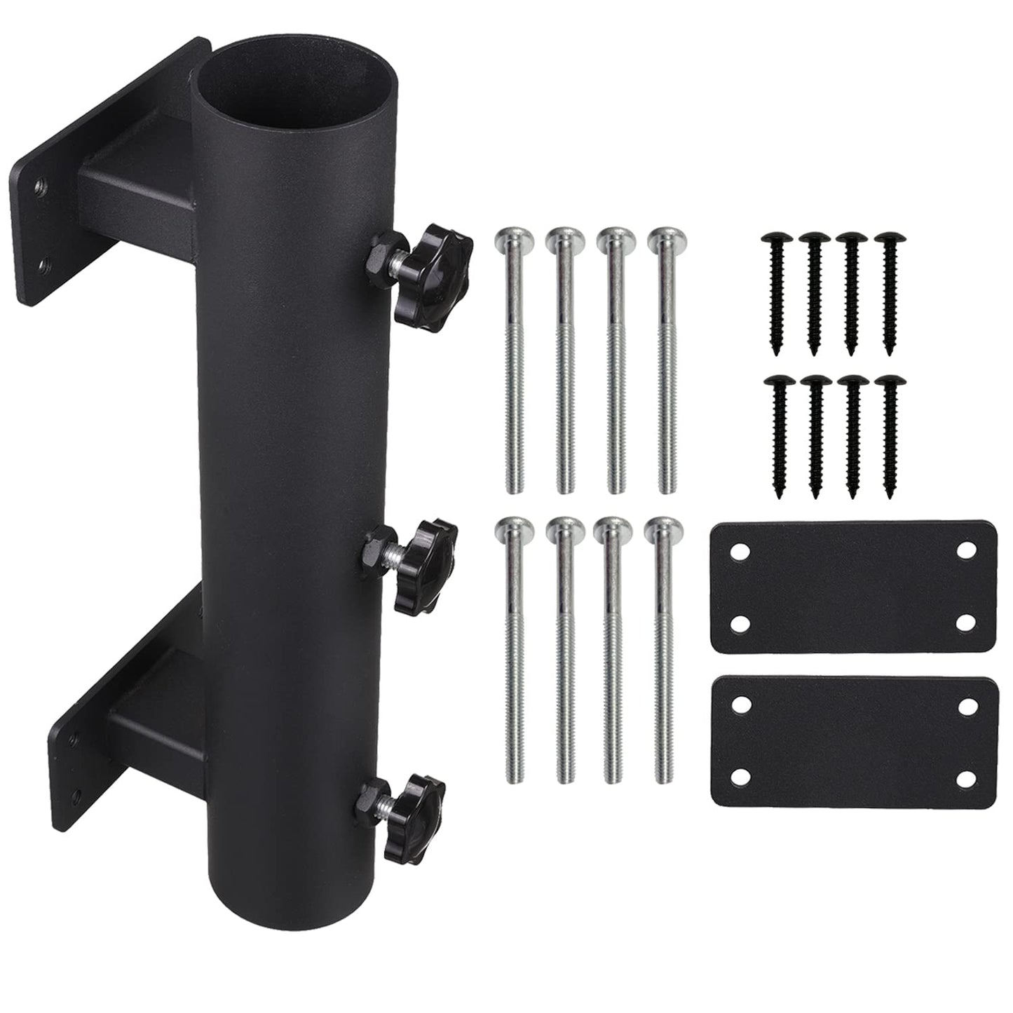 Patio Umbrella Holder, Heavy Duty Adjustable Metal Sun Umbrella Clamp Stand, Deck Umbrella Mount for Deck Railing,Outdoor Courtyard,Balcony