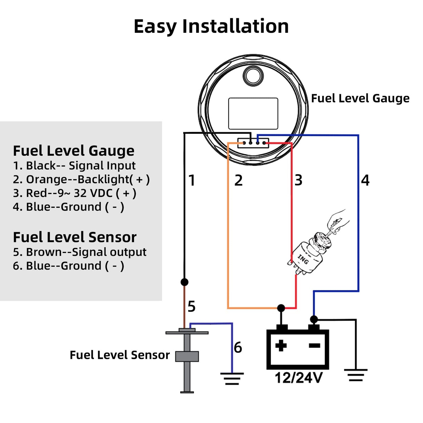 Calreer Fuel Sender Unit for Boat, Car, Truck, RV - Tank Sending Unit Water Level Sensor Stainless Steel (6" (10mm Sensor Set))