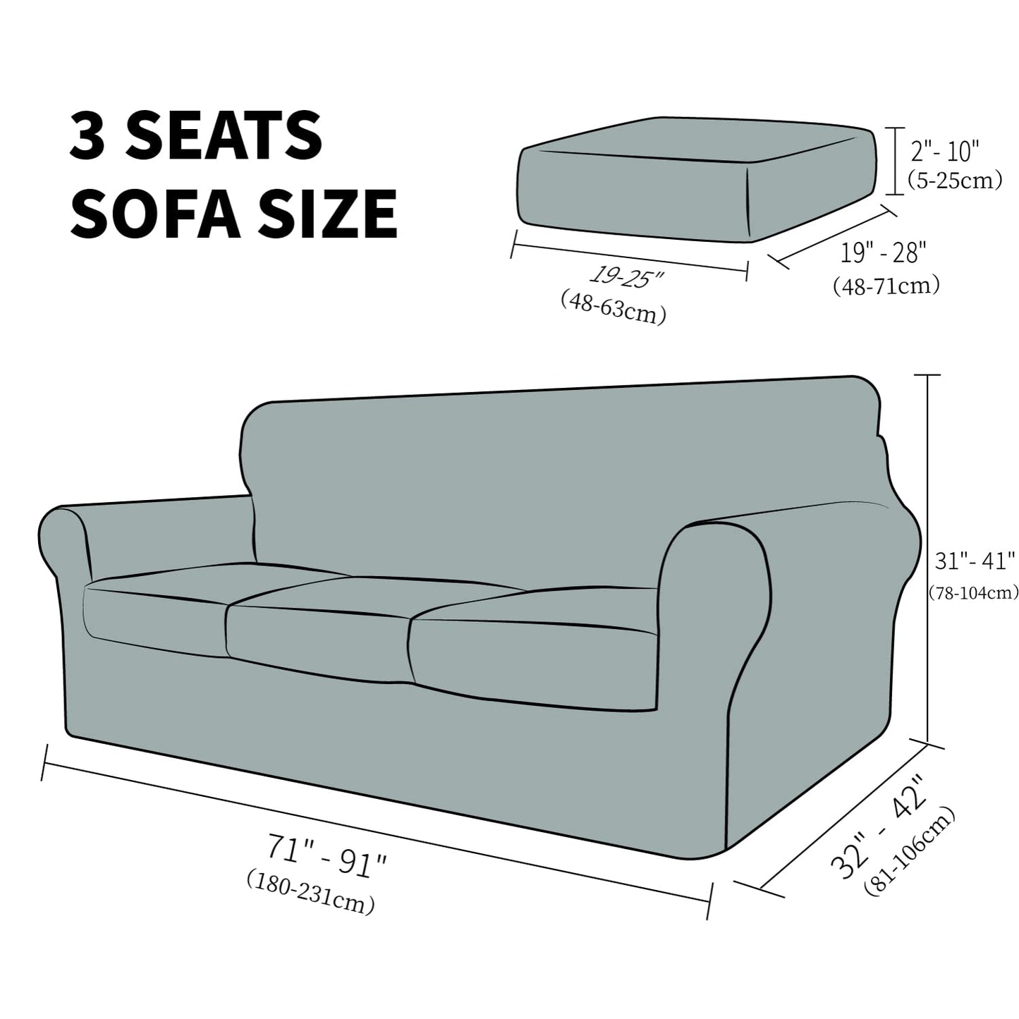 YEMYHOM Latest Checkered 4 Pieces Couch Covers for 3 Cushion Couch High Stretch Thickened Sofa Cover for Dogs Pets Anti Slip Elastic Slipcovers Living Room Furniture Protector (Sofa, Khaki)