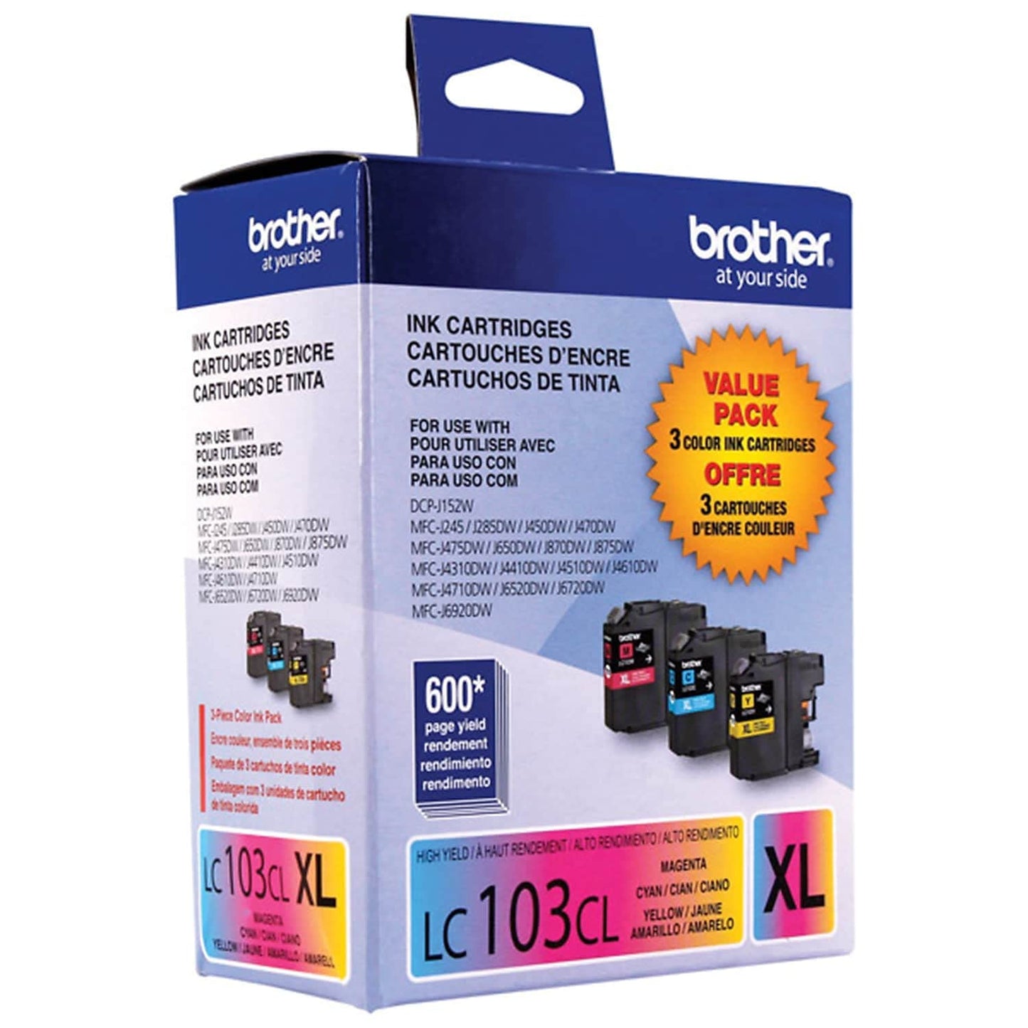 Brother LC1033PKS High Yield Ink Cartridge - Colour 3pks (CyanMagentaYellow)