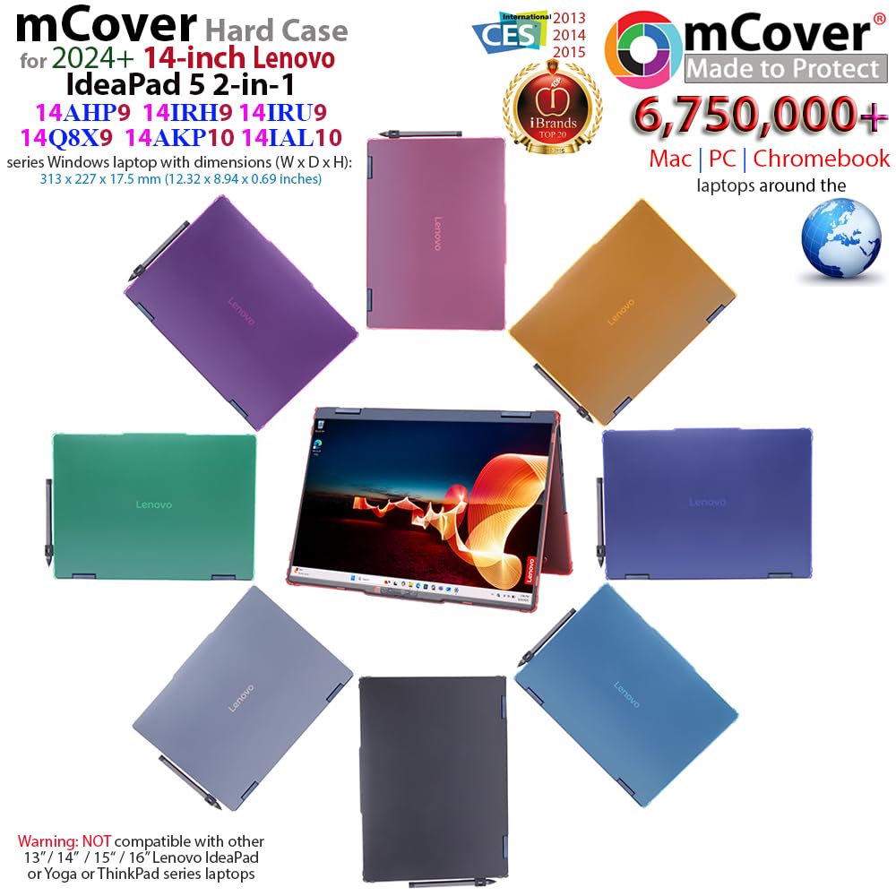 mCover case ONLY Compatible for 2024+ 14-inch Lenovo IdeaPad 5 2-in-1 14IAL10 / 14AKP10 / 14AHP9 / 14IRU9 / 14IRH9 / 14Q8X9 Series Windows Notebook PC(NOT Fitting Any Other Models)- Clear