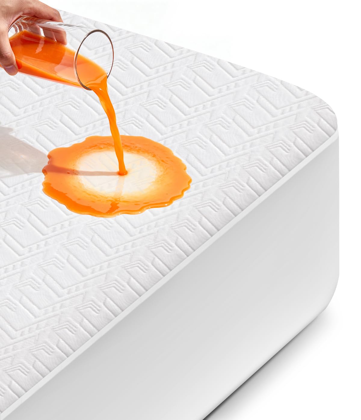 Waterproof Mattress Protector King Size, Soft Breathable Mattress Pad with Deep Pocket 8"-21", Noiseless 3D Air Fabric Cooling Mattress Cover for Bed, Machine Washable, White