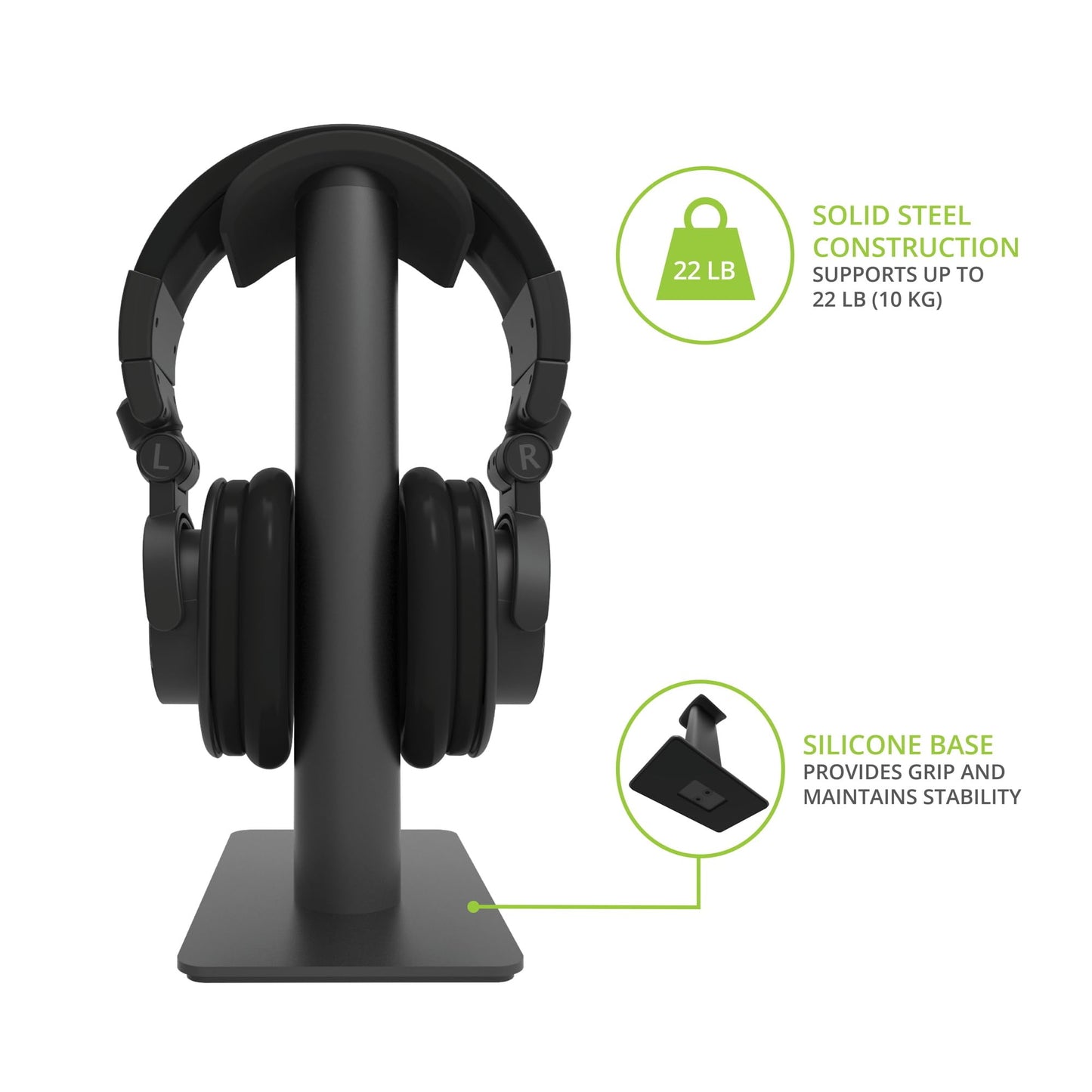 Kanto Living H2 Premium Headphone Stand - Black