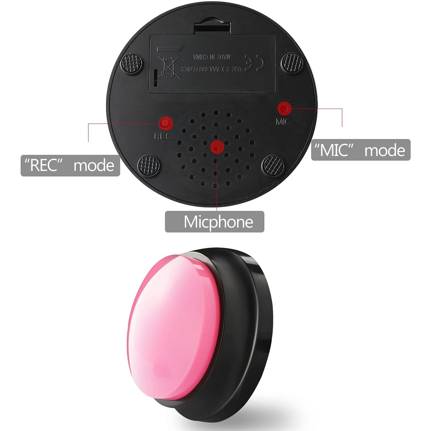 Voice Recording Button, Dog Buttons Training Words Dog Buttons for Communication Pet Training Buzzer, 30 Second Record & Playback, Funny Gift for Study Office Home 8 Pack
