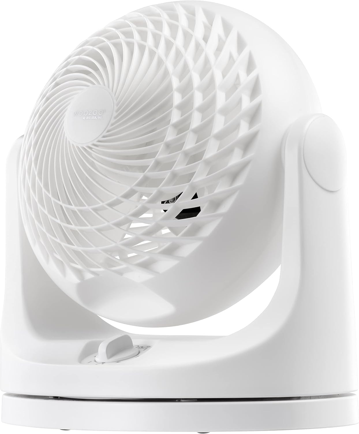 IRIS USA WOOZOO Desk Fan with Remote, Oscillating Table Air Circulator, 3 Speeds, 52ft Max Air Distance, 112° Adjustable Tilt, 30db Low Noise Motor, Small Fan for Bedroom, Office, Dorm, White