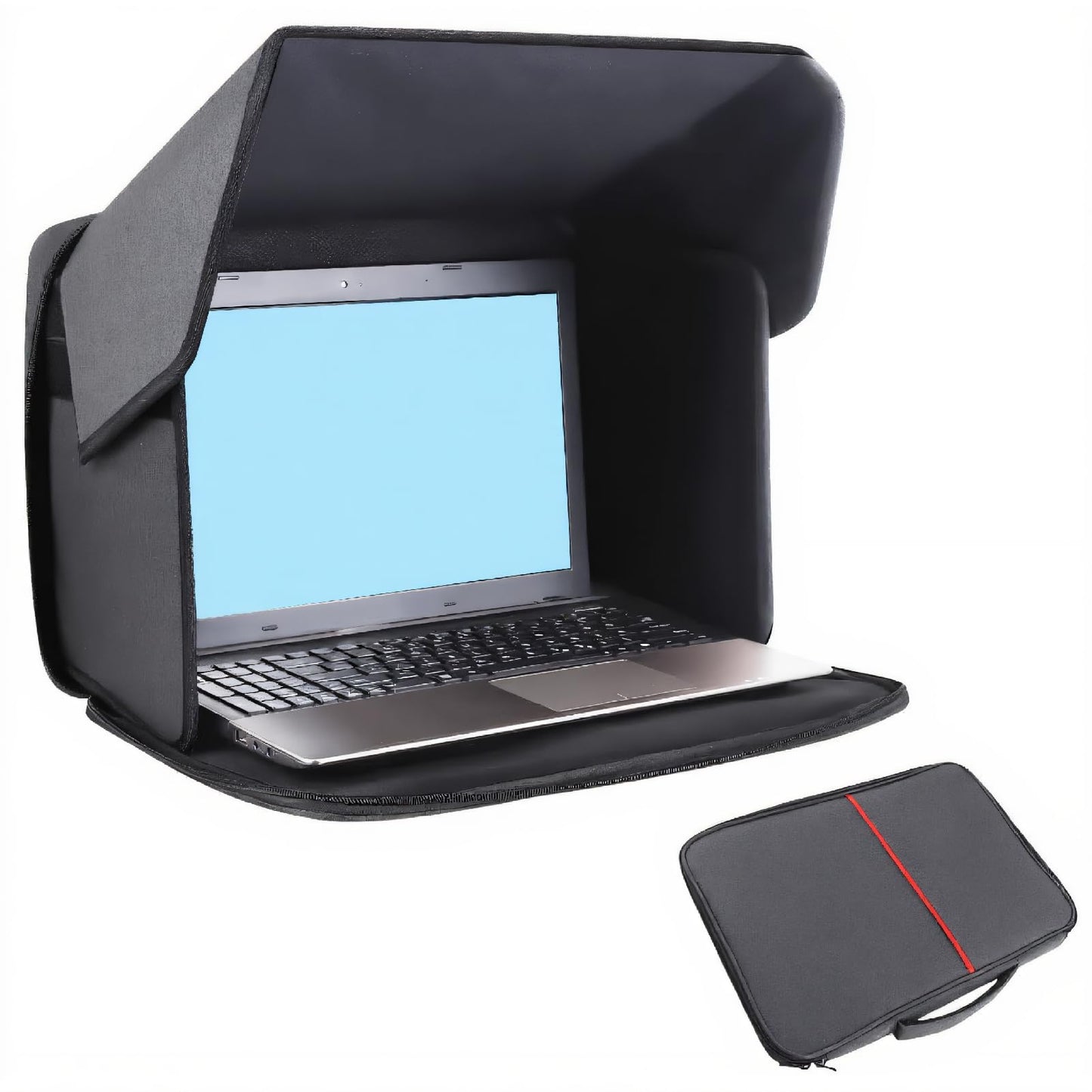 YUEHISY Laptop Sun Shade, Portable Privacy Protection with Anti Glare, Folding Sun Glare Shield, for Up to 16 Inch Laptops Outside Working