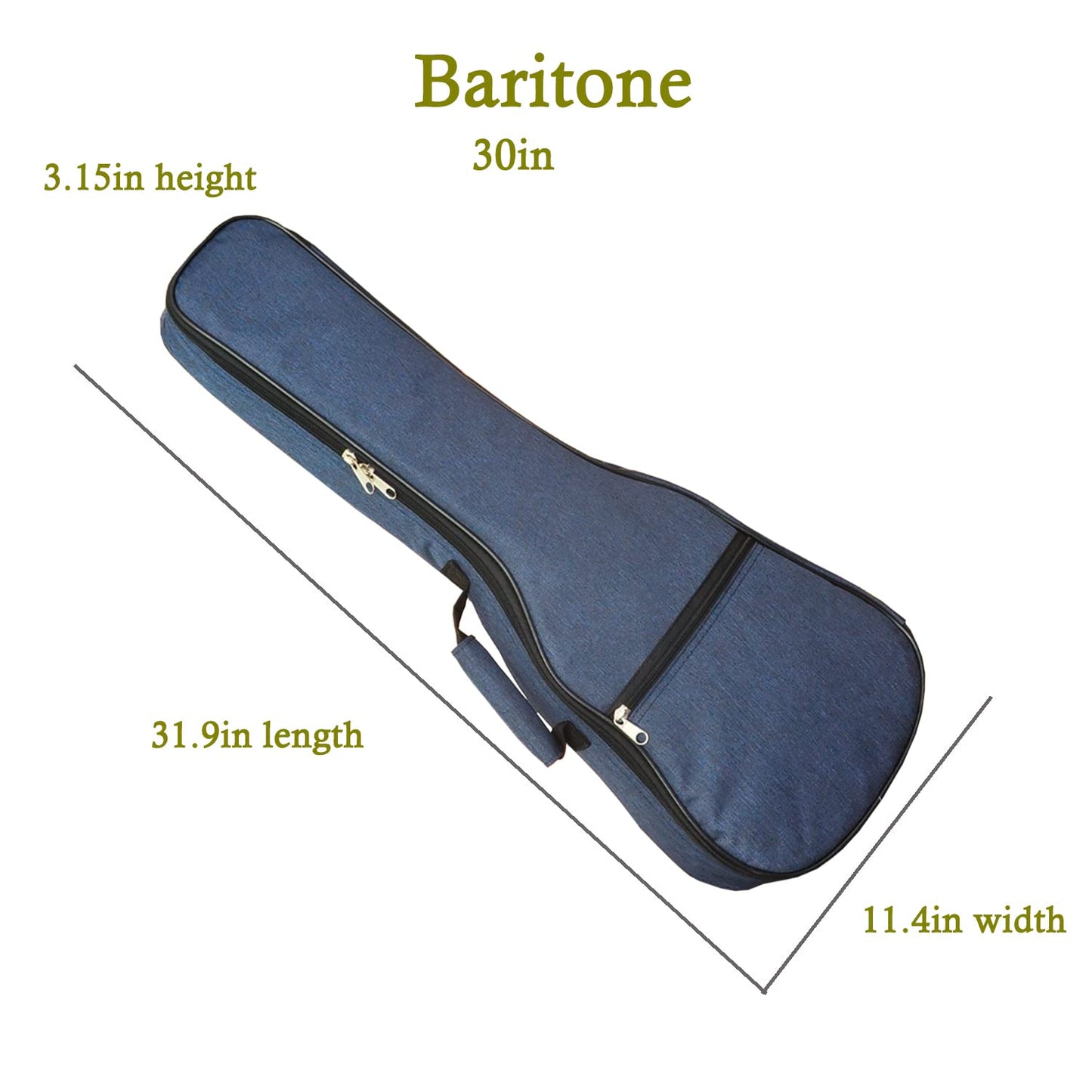 Farcaya Ukulele Case Bag Baritone 30 inches Soft Adjustable Dual Shoulder Straps Backpack Case with 0.39 inch Thick Sponge Padding Protective Waterproof Nylon (Blue)