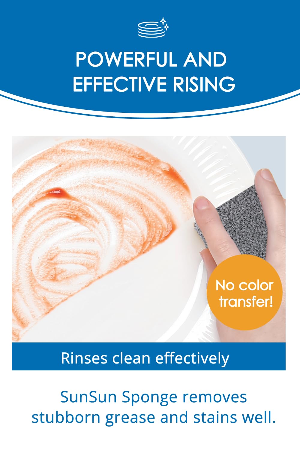 [SunSun Sponge] Kitchen Sponge 4-Pack, Multi-Purpose for Dishwash, Bath, and Stovetop, Excellent Drainage & Rich Lather, Durable & Long-Lasting, Kitchen & Household Essentials, Premium Black