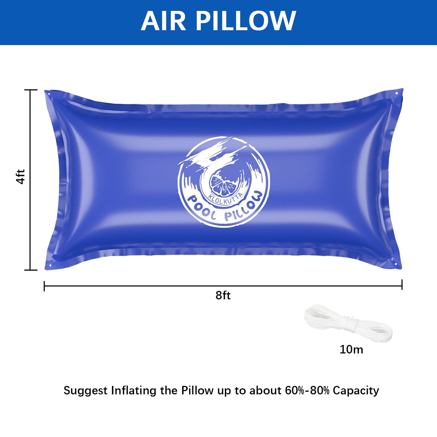 Pool Pillows for Above Ground Pools, 4 X 8 FT Pool Cover Air Pillows Closing Winter Kit, Cold Resistant Winterizing Float Pillow for Swimming Pools