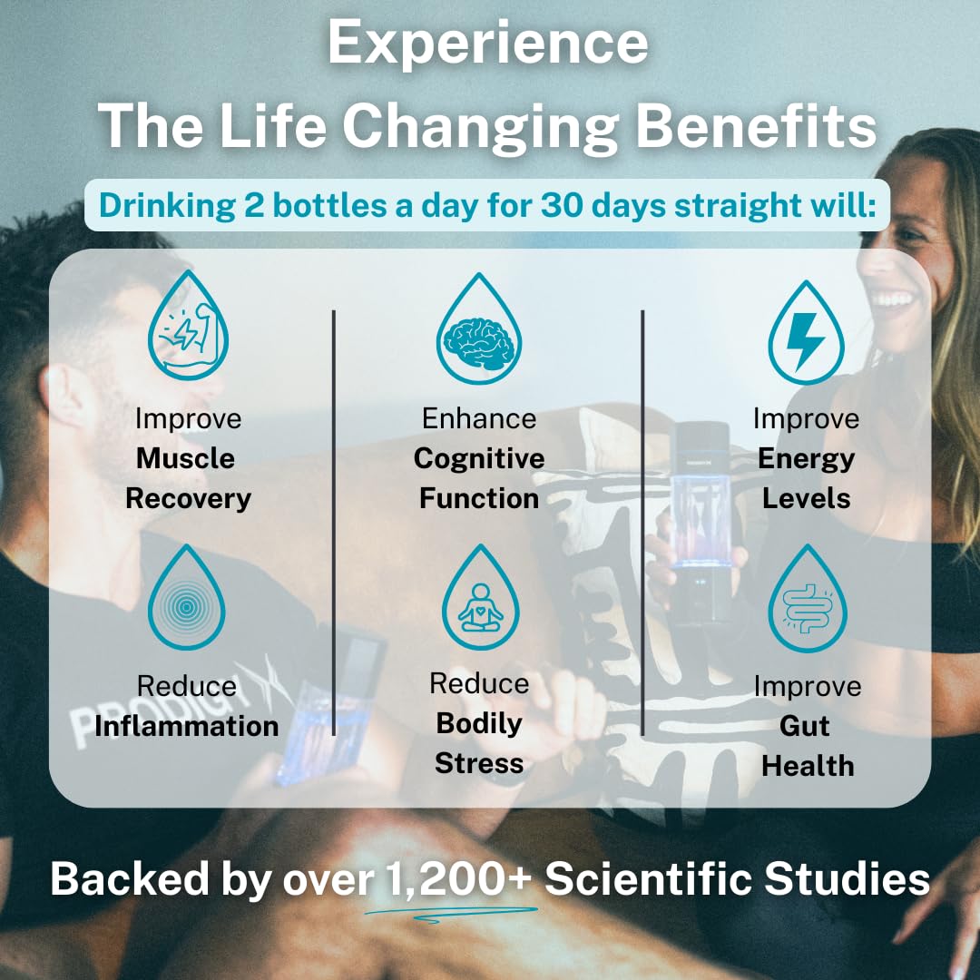 PRODIGY X Hydrogen Water Bottle - Up to 5.8PPM Potency - 210ML for Fast Consumption - Portable Hydrogen Generator - Thick Bottle - Water Molecular Ionizer - Premium Bottle AUS Owned (Black)