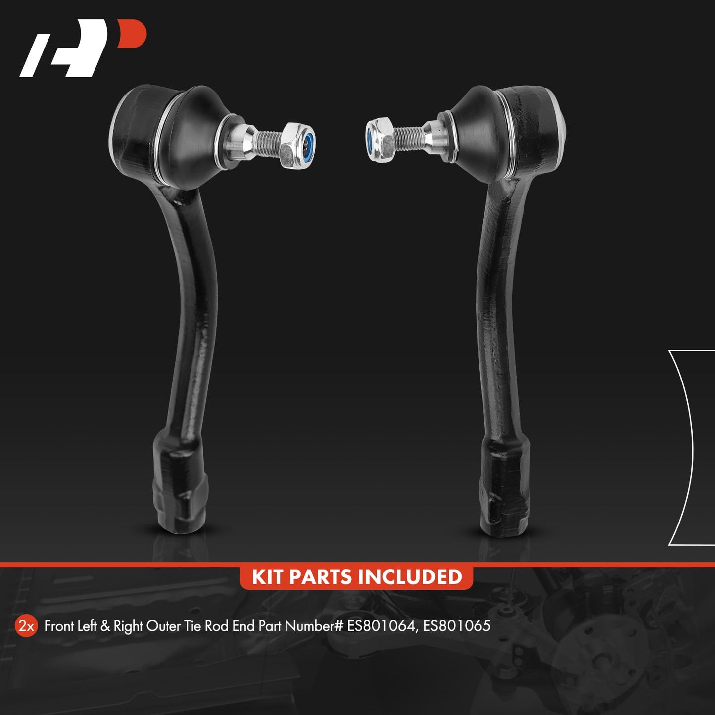 A-Premium 2 x Front Outer Tie Rod Ends, Compatible with Kia Forte 2014-2018, Forte Koup 2014-2017, Forte5 2014-2018
