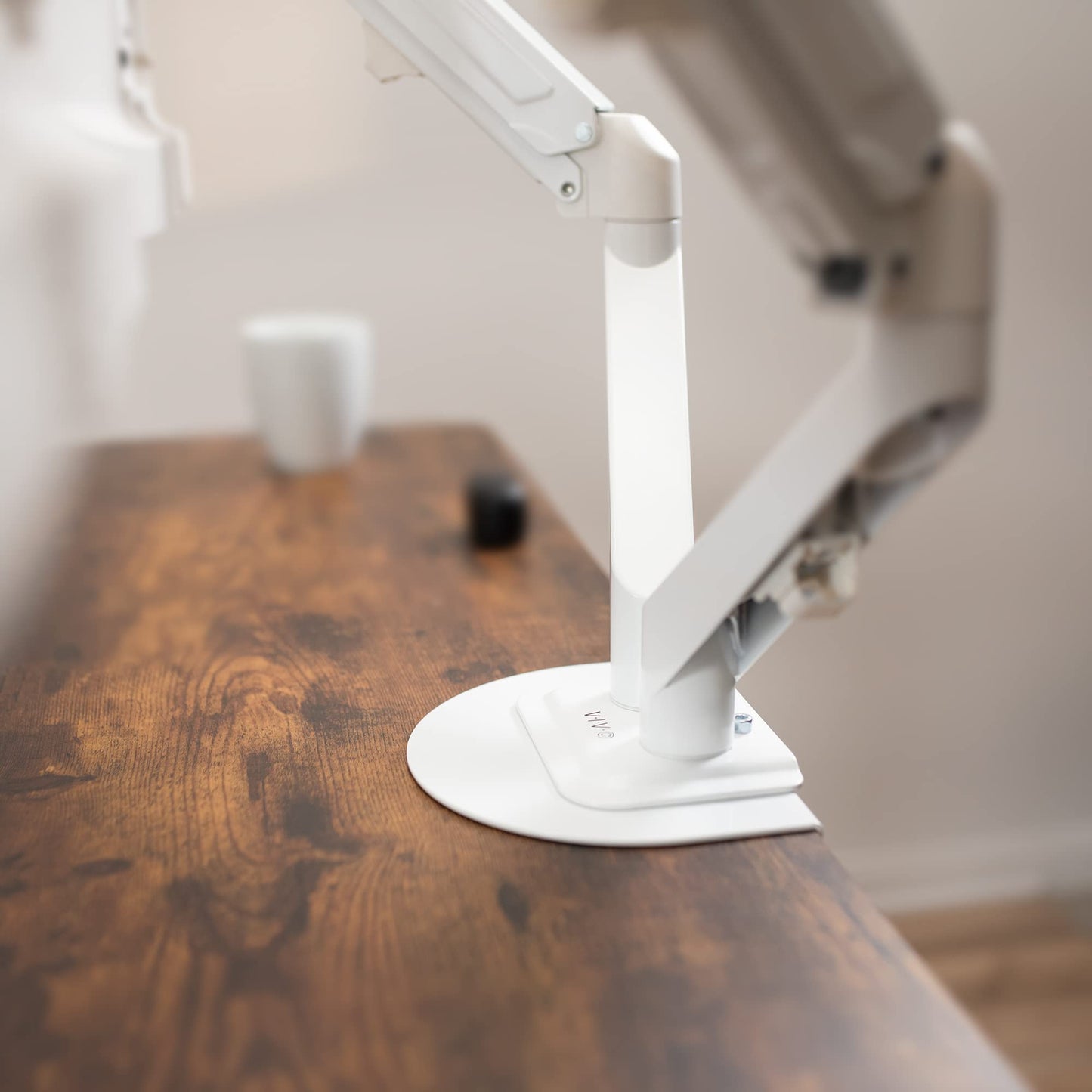 VIVO Steel Reinforcement Bracket Mount Plate for Thin, Glass, and Other Fragile Table Tops, Clamp Compatible with Most Monitor Stand C-Clamp Installations, White, STAND-AC01RW