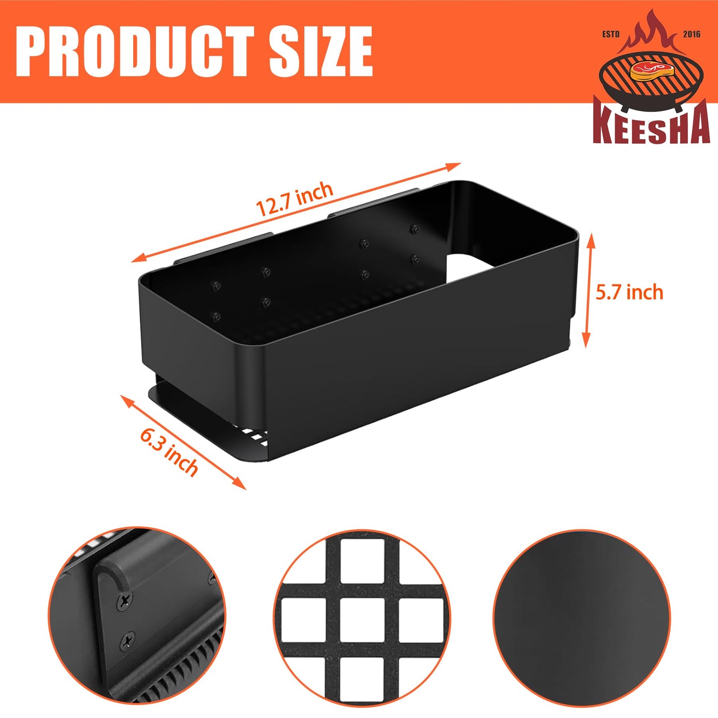KEESHA P.A.L. Pop-and-Lock Accessory Rail Storage Box and Hooks for Traeger Timberline, Timberline XL,Ironwood, Ironwood XL, Flatrock, Traeger Z-Grills Pit boss, Ironwood 885 and Pro 22/34 Series