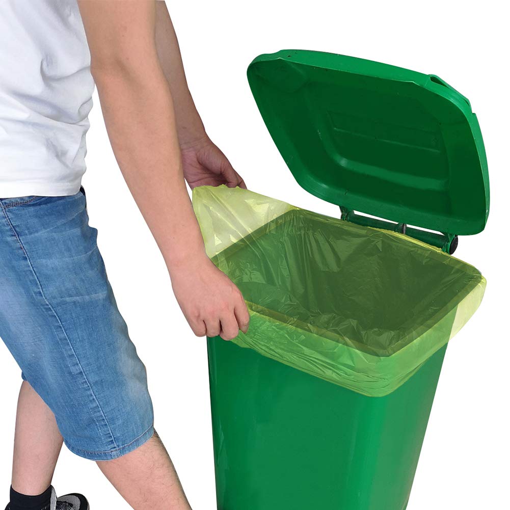 13-15 Gallon Trash Bags Biodegradable Trash Bags Compostable Garbage Bags Recycling Unscented Tall Kitchen Trash Bags for Kitchen, Yard, Lawn,Office(75 Counts, Green)
