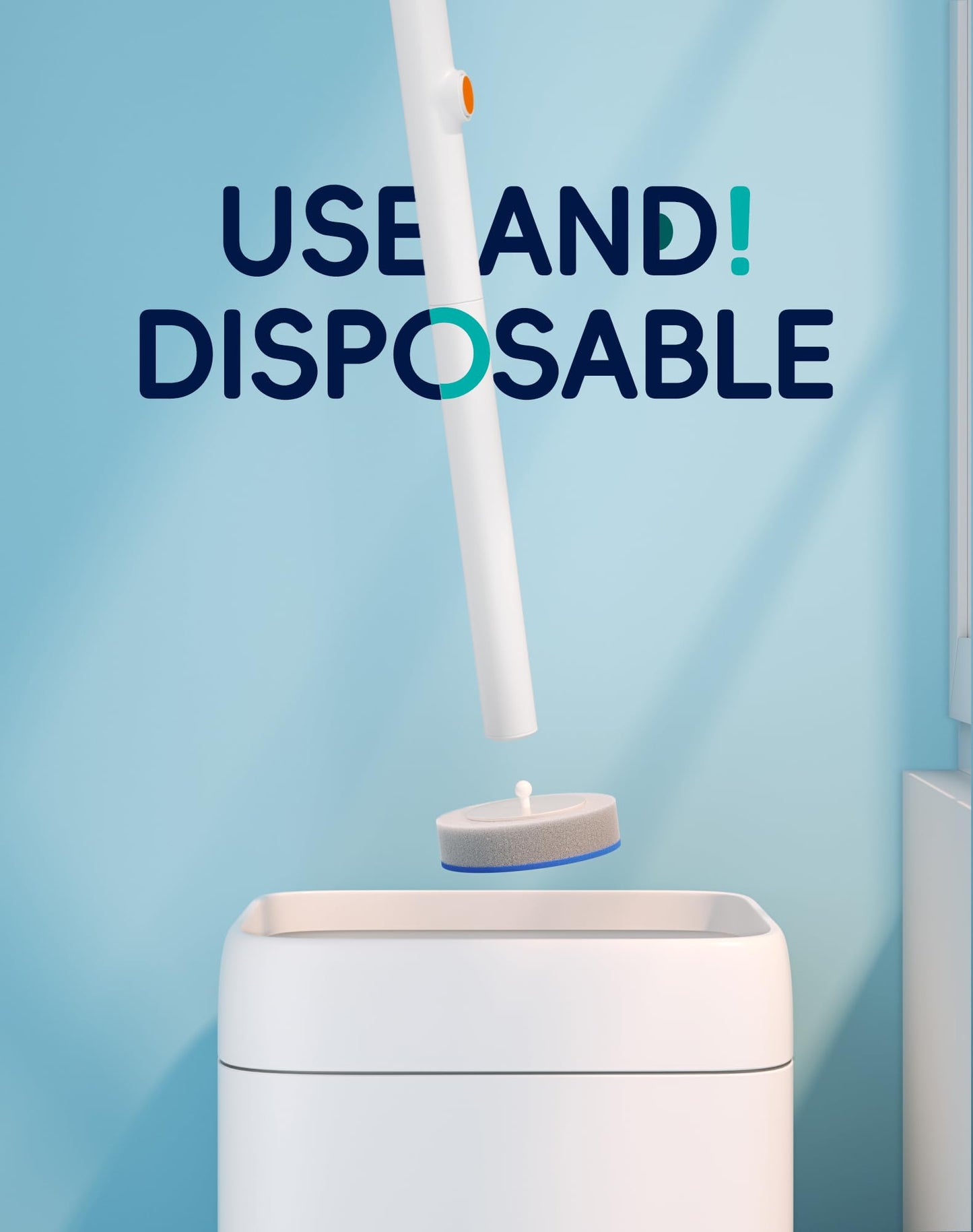 LFBEAR Wall Mounted Disposable Toilet Brush with Holder, Heavy-Duty Toilet Bowl Cleaner Wand Kit with 18 Deep Clean Refills, Complete Bathroom Toilet Scrubber Set (2 Toilet Brush+48 Refills)
