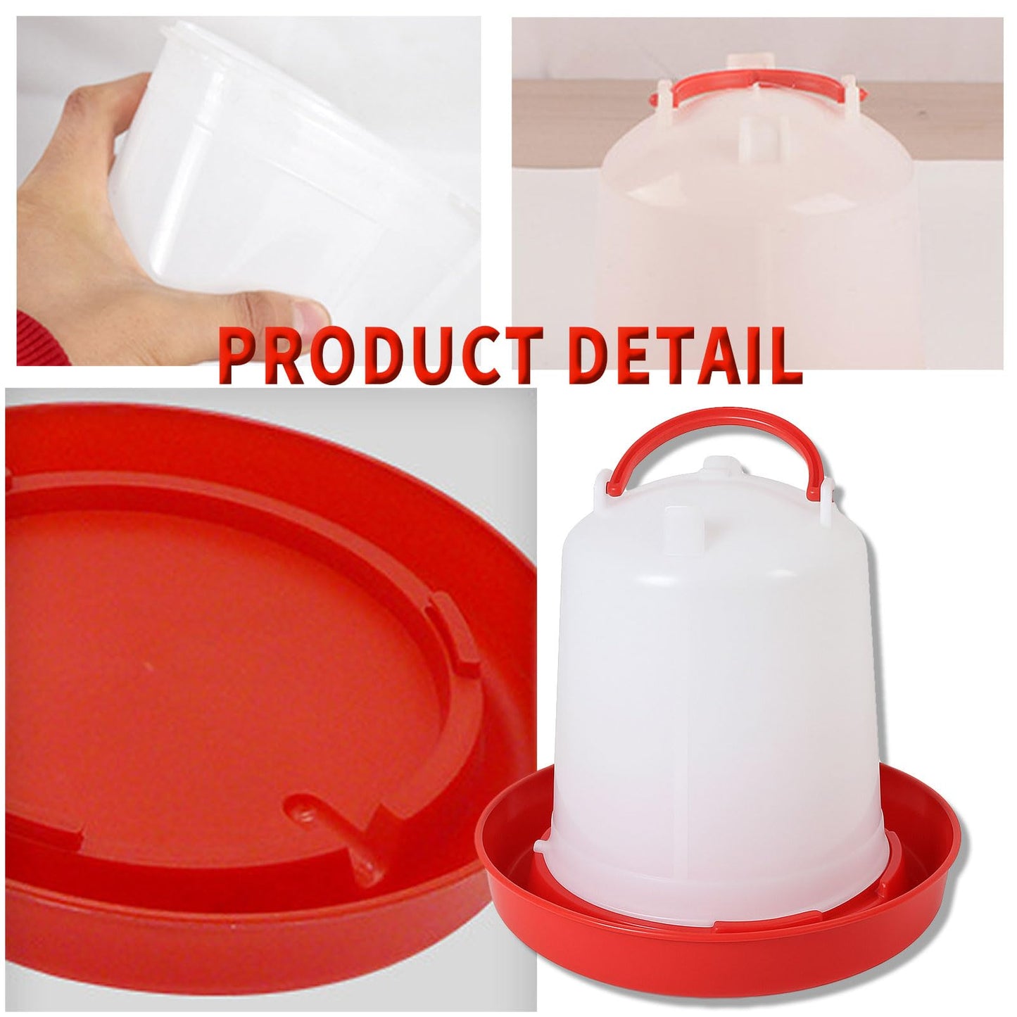 2 Pack 4L Chicken Waterer Feeder – Large Capacity Poultry Drinker Set for Chicks, Ducks, Turkeys | Plastic Water Dispenser Container for Coop