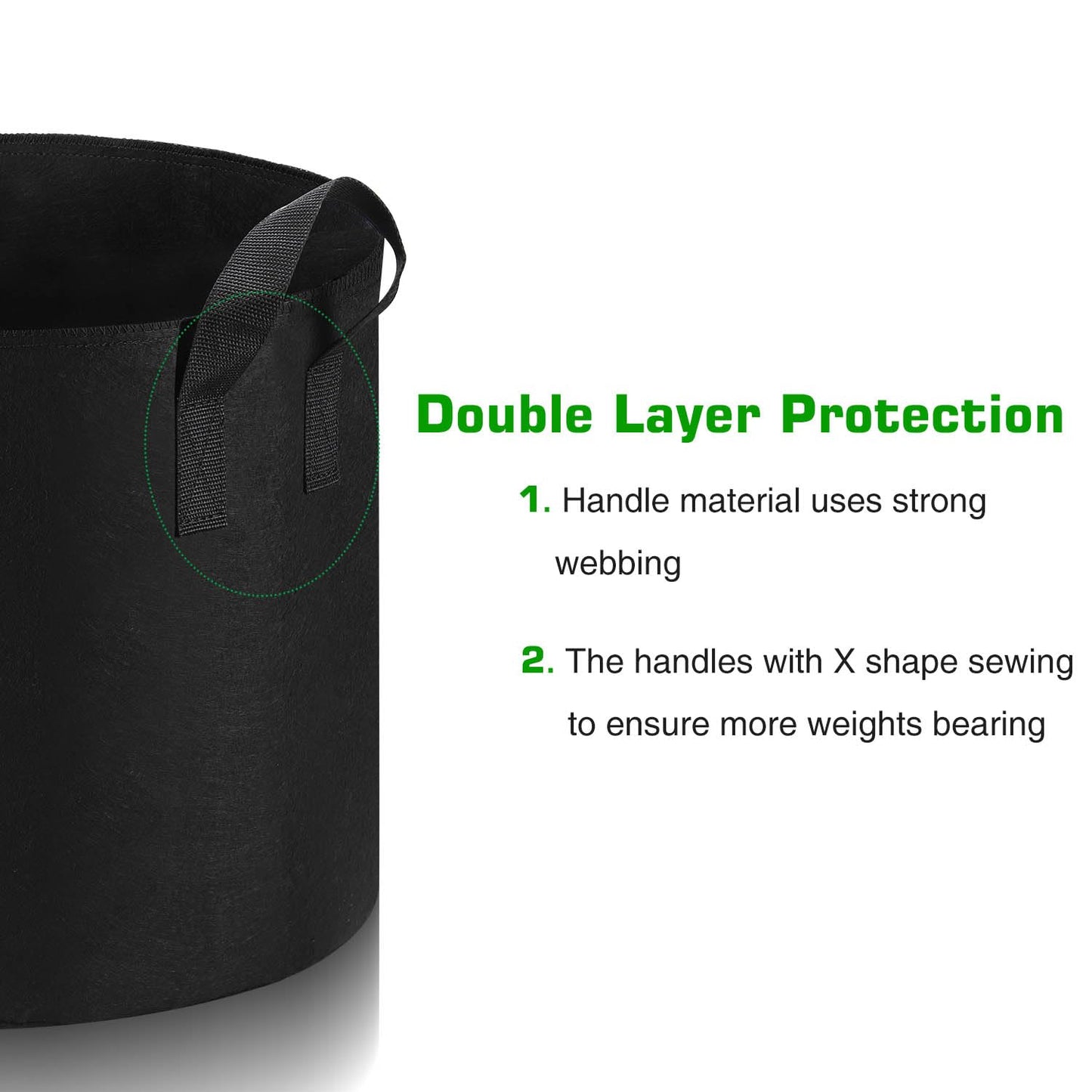 Lyincat 12-Pack 10 Gallon Grow Bags Heavy Duty Thickened Nonwoven Fabric Pots with Durable Handles