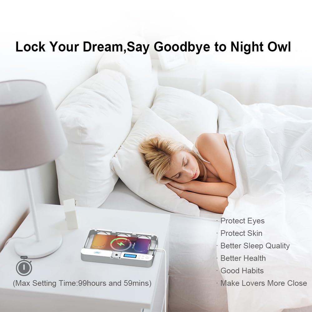 ySky Phone Lock Box with Timer for iPhone and Android Phones, Self-Control Timed Phone Locker to Help Kids,Students, Adults Focus Back,Prevent Excessive Games, Mobile Phone Addiction(Clear)