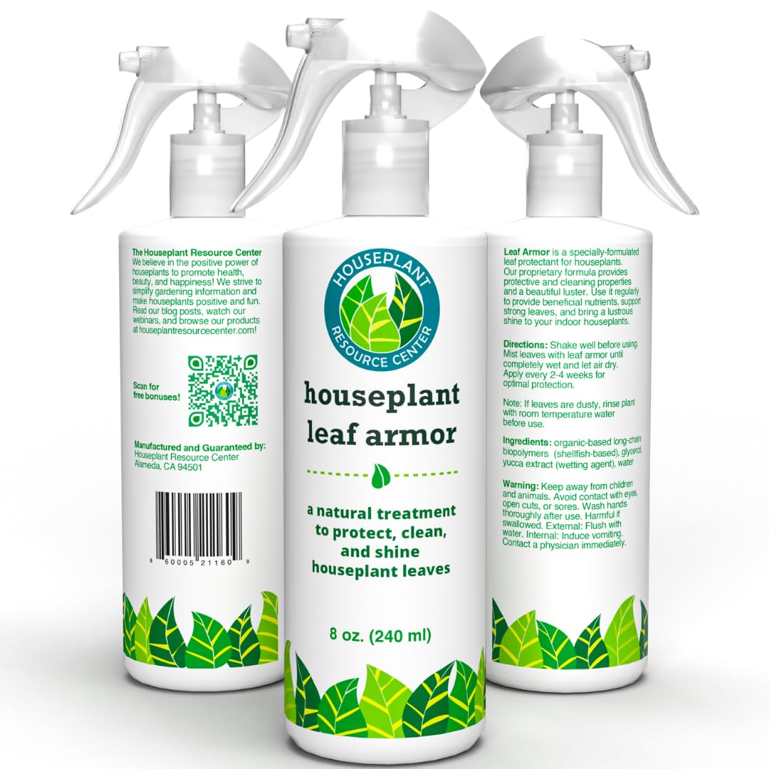 Leaf Armor Spray | Natural, Organic Protectant & Shine for Healthy Foliage on Fiddle Leaf Fig, Monstera & Other Houseplants | Safeguards Leaves from Dust & Debris | 8 oz