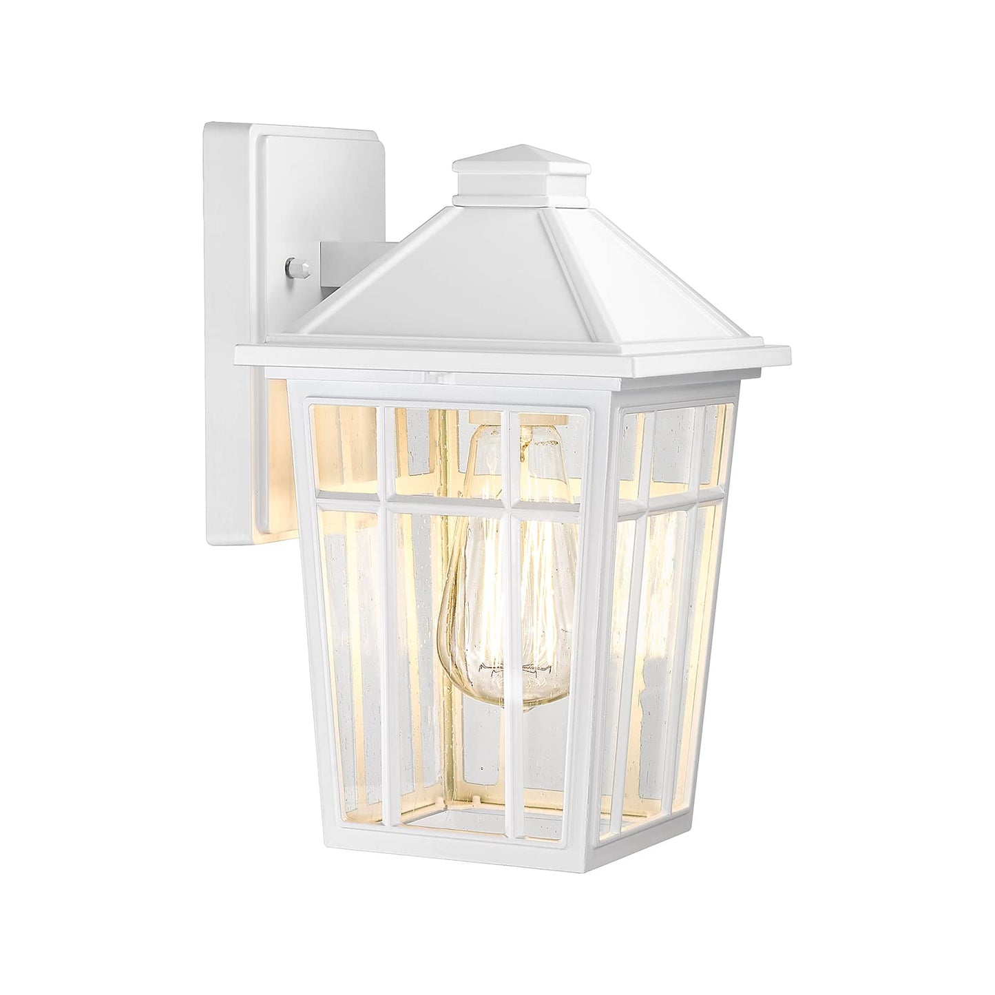 Darkaway Outdoor Sconce Lights Wall Light Fixtures, Front Porch Light Outdoor Wall Anti-Rust Waterproof Aluminum with Glass Exterior Light Fixture for Patio, Yard, Doorway, Garage (1 Pack, White)