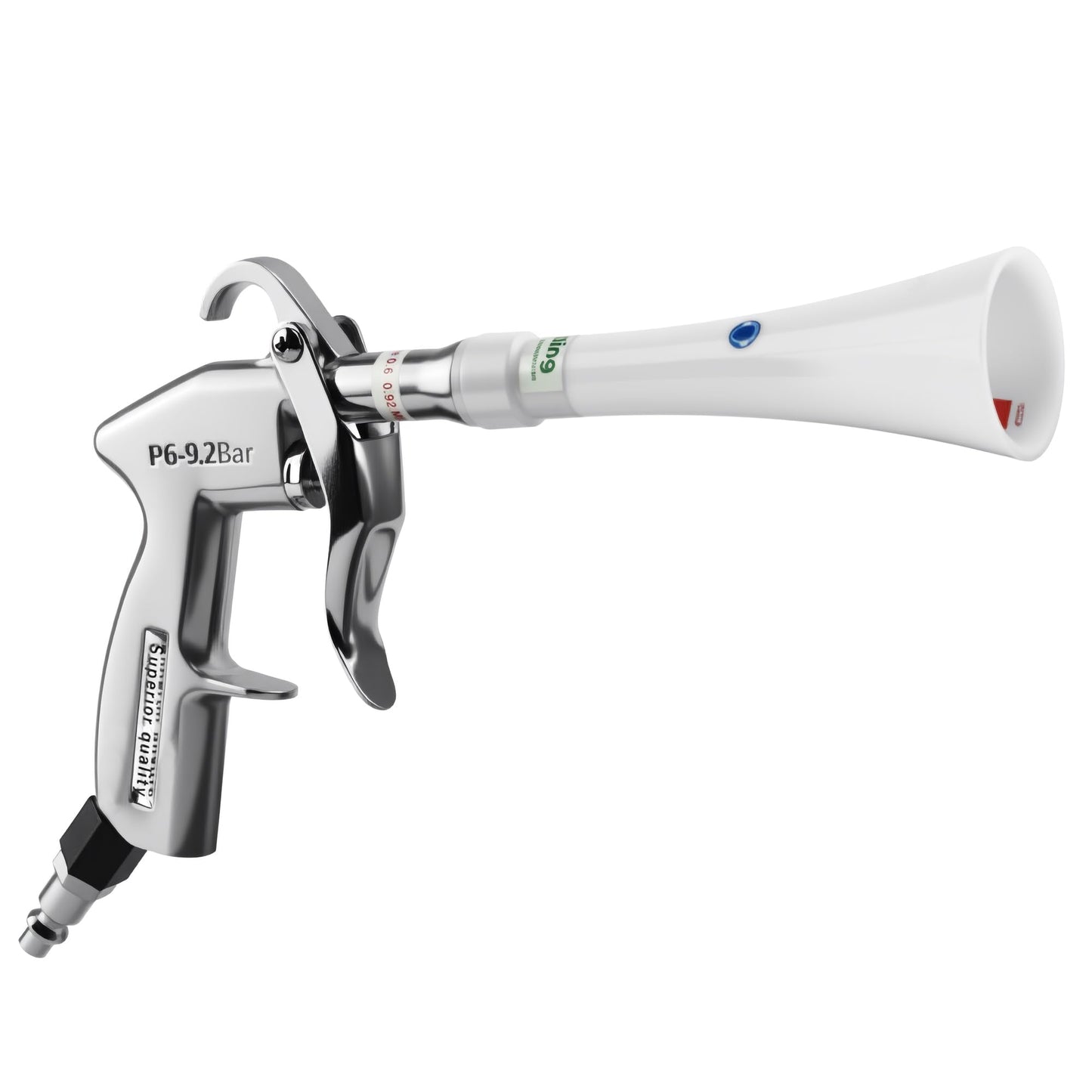 GOCCIDA Air Blow Gun with Brass Adjustable Air Flow Nozzle,Cleaning Gun Quickly Blasts Dirt and Dust from Surface Works with Air Compressor (Silver)