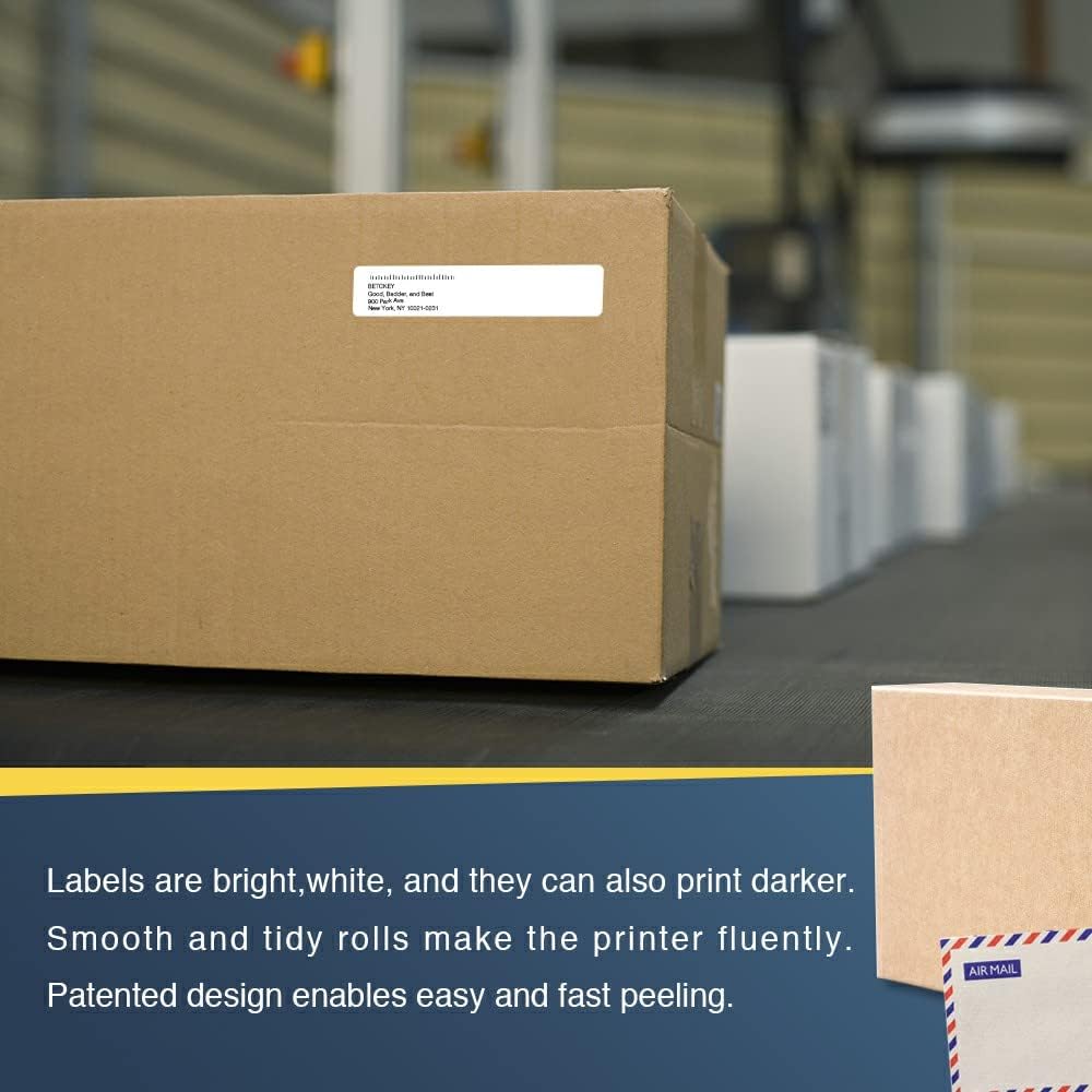 BETCKEY - Compatible File Folder Labels Replacement for Brother DK-1203 (0.66 in x 3.4 in), Use with Brother QL Label Printers [6 Rolls/1800 Labels]