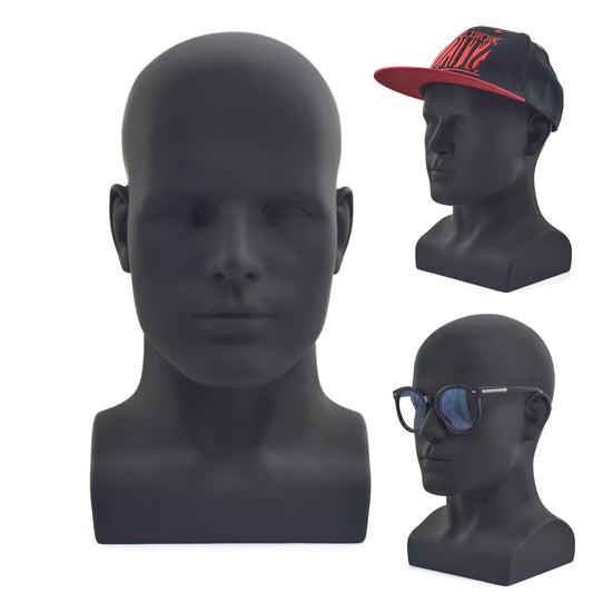 BLTYXT PVC Male Mannequin Head Professional Manikin Training Head for Display Headphone Game Console Hats Wigs Jewellery Glasses Facemask Caps Model Head (L90yh)