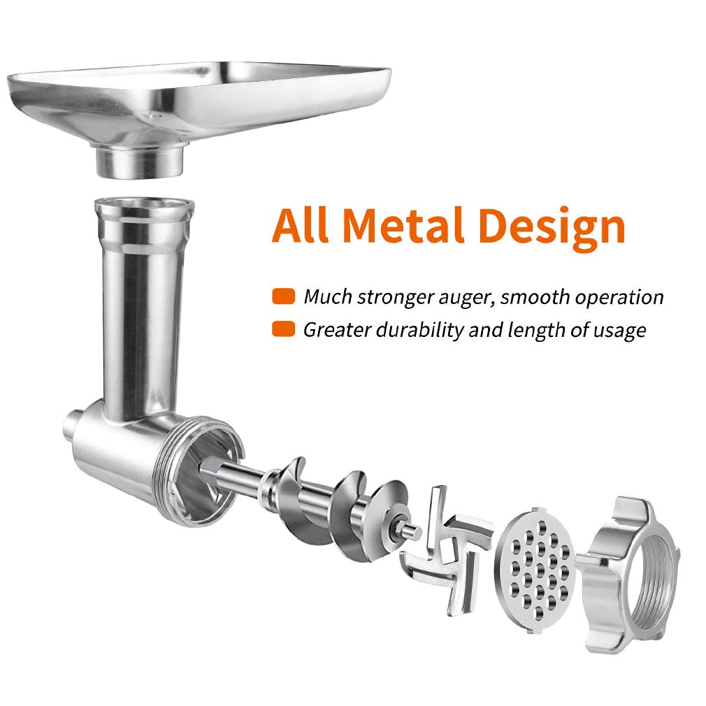 Gdrtwwh Food Grinder Attachment Compatible with All KitchenAid Stand Mixers and Cuisinart SM-50BC/SM-50R/SM-50TQ/SM-50BL/SM-50BK