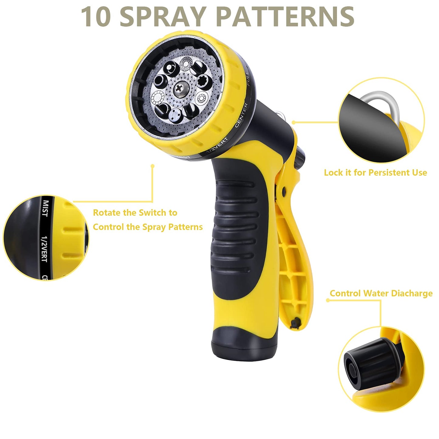 Expandable Garden Hose, 50ft Water Hose Flexible Garden Hose with Triple Latex Core,10 Function Water Spray Nozzle,3/4" Solid Brass Fittings,Retractable Fabric,Leakproof No-Kink Expanding Hose
