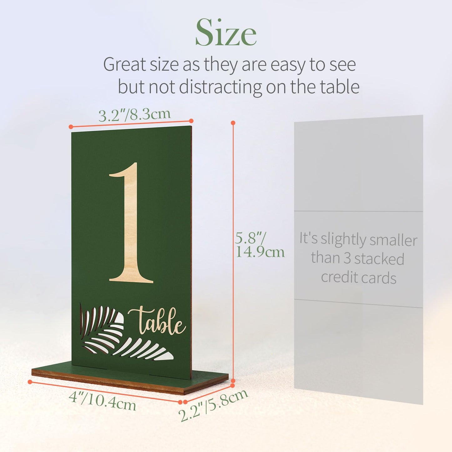 HZGUEOSTB Wooden Table Numbers 1-25,3.2x5.8 Inch Double Sided Rustic Olive Green Wedding Table Number Signs with Wooden Base,Wedding Centerpieces for Banquet Restaurant Party Decor(Olive Green, 1-25)