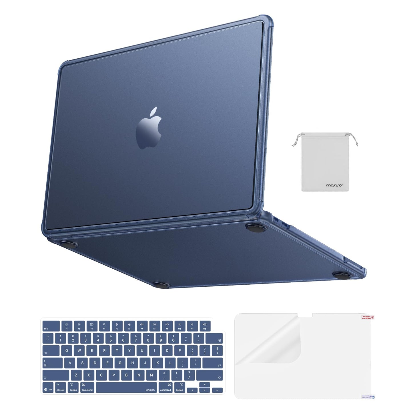 MOSISO Anti-Crack Hard Case Compatible with MacBook Neo 13 inch 2026 Release with A18 Pro Chip Model A3404, 4 in 1 Kit Matte Finish Shell Case Cover with Reinforced Corners, Indigo